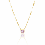 Girocollo Oro Giallo 18kt con Zaffiro Rosa Taglio Radiant