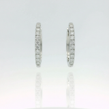 Orecchini Ovali Diamanti Bianchi 0.46t in Oro Bianco