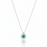 Girocollo Magic in Oro Bianco con Smeraldo e Diamanti