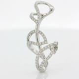 Mono Orecchino Foglia in Oro Bianco 18kt e Diamanti 0.65ct