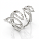 Anello Foglia in Oro Bianco 18kt e Diamanti 0.86ct