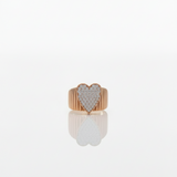 Anello tubogas con Cuore di Diamanti In Oro rosa