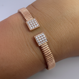 Bracciale tubogas con Diamanti In Oro Rosa