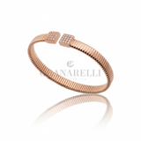 Bracciale tubogas con Diamanti In Oro Rosa