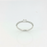 Anello Fedina Diamante centrale in oro bianco