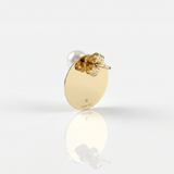 Mono Orecchino Piastra con Perla Freshwater 6,5mm Oro Giallo 9kt