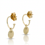 Mono orecchino con Piastra Pendente Oro Giallo 9kt e Diamante