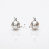 Perla earrings with diamond Ø 8-8.5 mm Akoya
