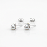 Perla earrings with diamond Ø 8-8.5 mm Akoya