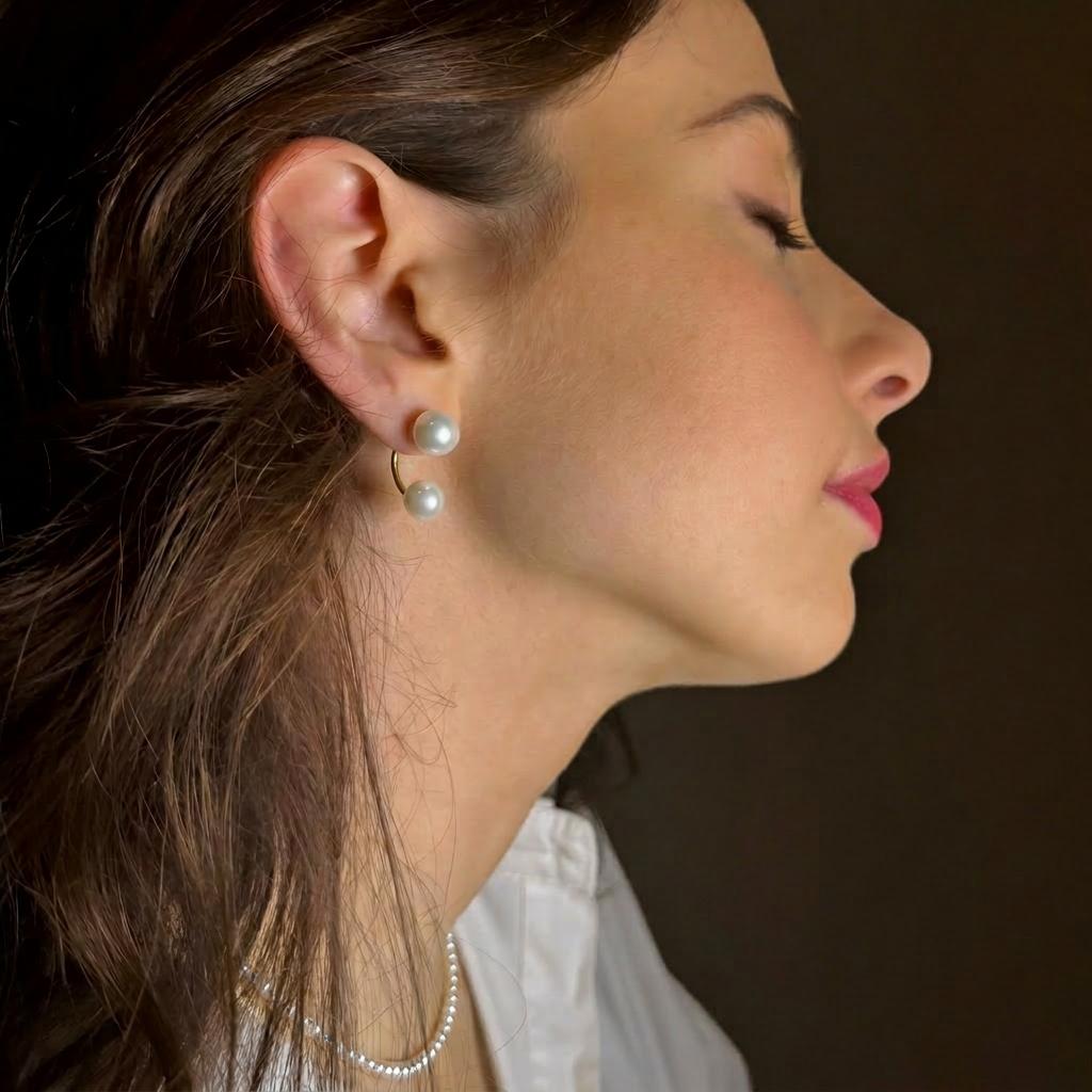 Mono barreet earring pearls