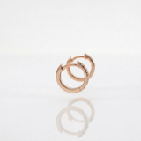 Orecchini Cerchi Diamanti Bianchi 0.12t in Oro Rosa