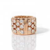 Anello Fascia a Molla in Oro Rosa 18kt con Diamanti