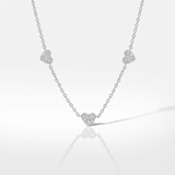 Girococollo Micro Cuori in Oro Bianco e Diamanti