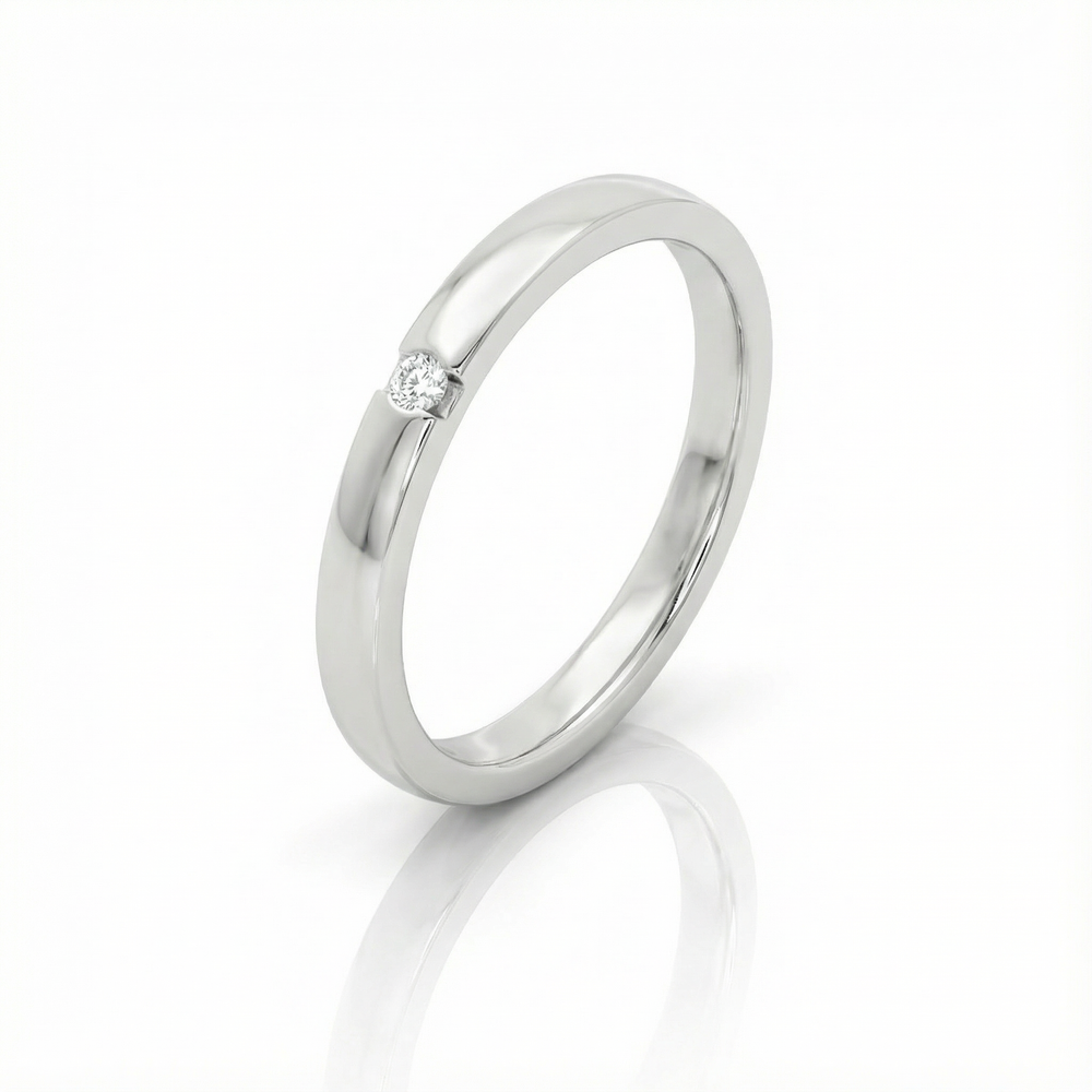 Fede Matrimoniale Platino "Essenziale" mm 2,5 con Brillanti