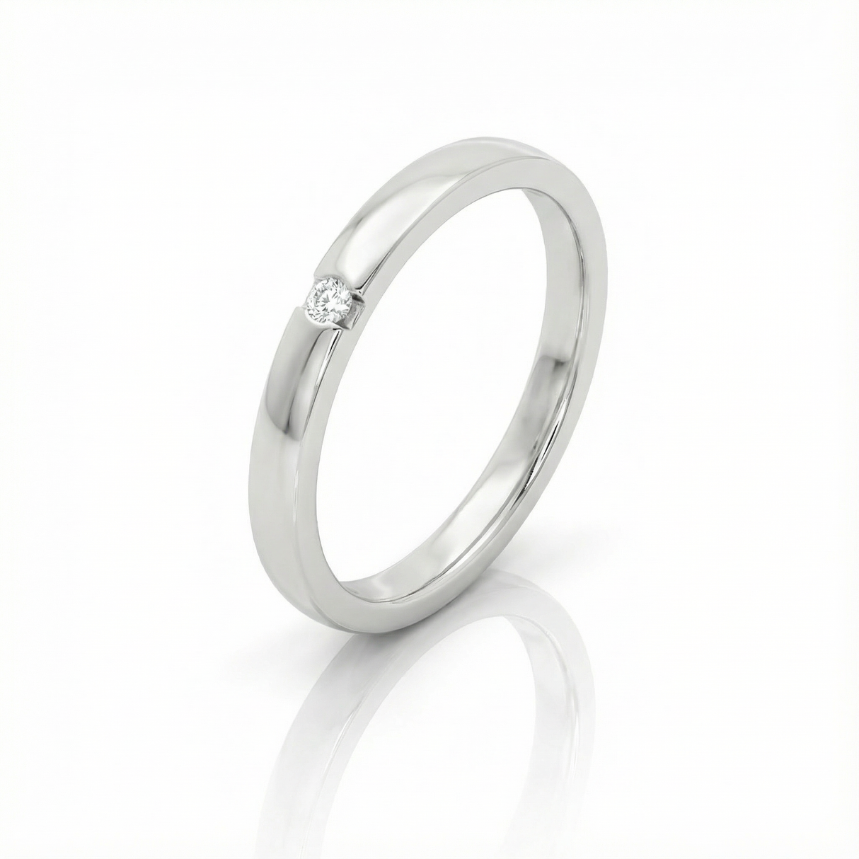 Fede Matrimoniale Platino "Essenziale" mm 2,5 con Brillanti