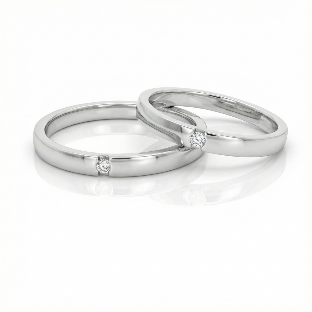 Fede Matrimoniale Platino "Essenziale" mm 2,5 con Brillanti