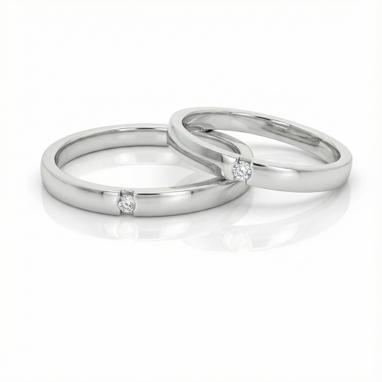 Fede Matrimoniale Platino "Essenziale" mm 2,5 con Brillanti