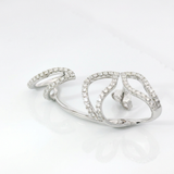 Mono Orecchino Foglia in Oro Bianco 18kt e Diamanti 0.65ct