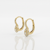 Orecchini boccola Goccia Diamanti Bianchi 0.50kt in Oro Giallo