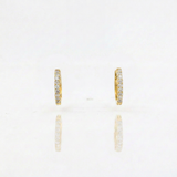 Orecchini Cerchi Diamanti Bianchi 0.12t in Oro Giallo