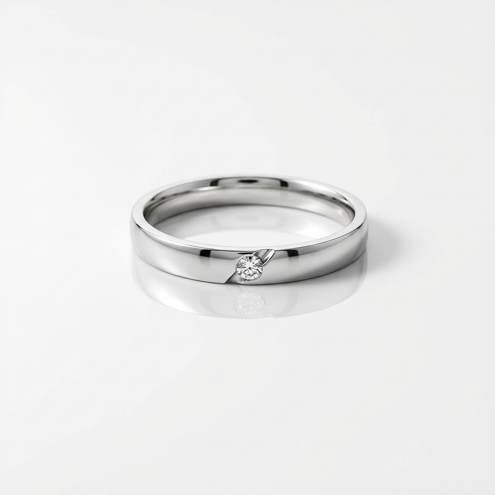 Fede Matrimoniale Platino "Moderna" mm 2,7 con Brillanti