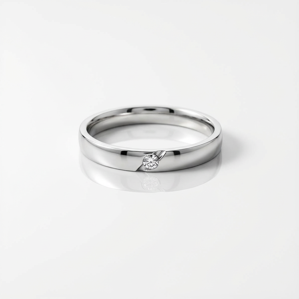 Fede Matrimoniale Platino "Moderna" mm 2,7 con Brillanti