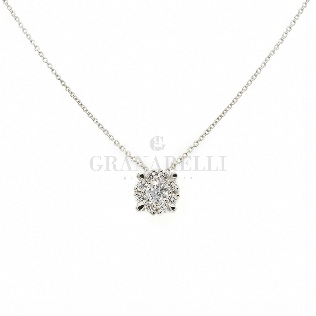 Illusion Diamond Light Point Choker-Halskette aus 0,63 kt Weißgold
