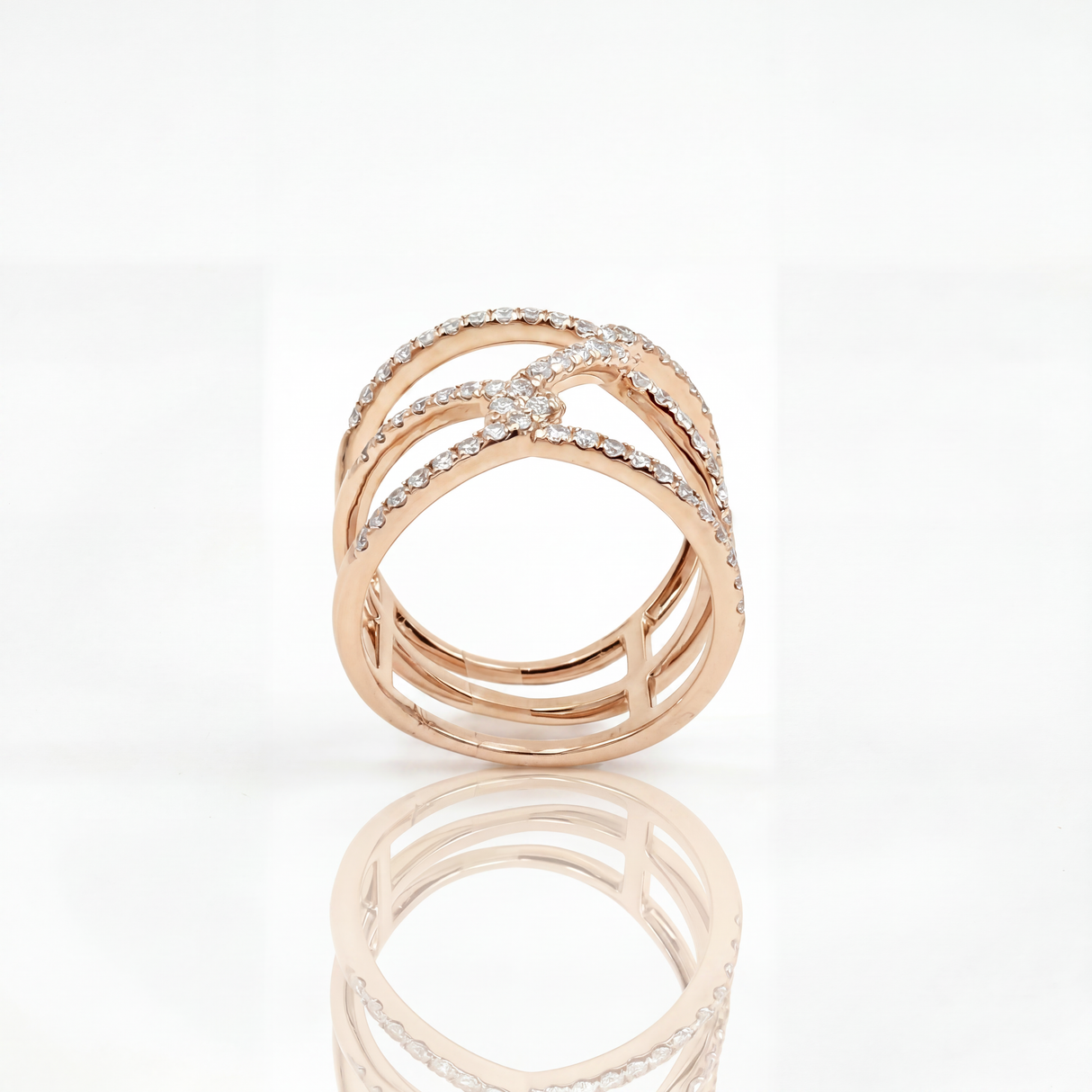 Anello nodo con diamanti Oro Rosa