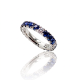 Anello Fedina Zaffiri Blu 1.47 e Diamanti Oro Bianco 18 kt