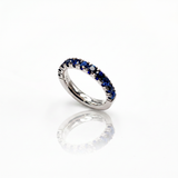 Anello Half Eternity Zaffiri Blu 1.21 Oro Bianco 18 kt