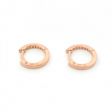 Orecchini Cerchi Diamanti Bianchi 0.12t in Oro Rosa