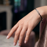 Bracciale Groumette cordino in Oro Bianco e Diamanti 0.39ct