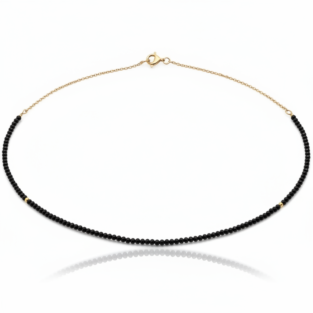 Collana pietre spinelli neri