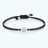 Bracciale punto luce Diamante in Oro Bianco su cordino