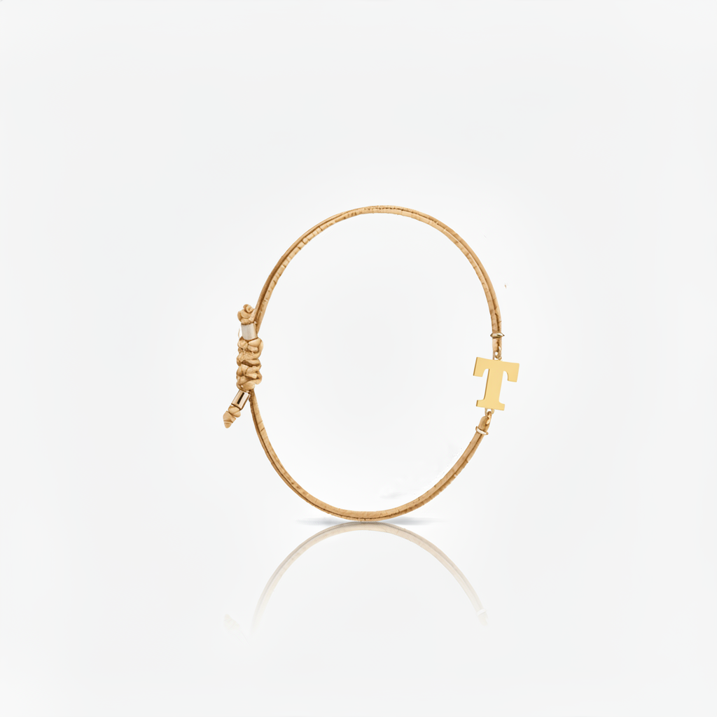 Initial bracelet on black cord