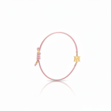 Bracciale Iniziale in oro giallo 18kt su cordino nautico misura PICCOLA