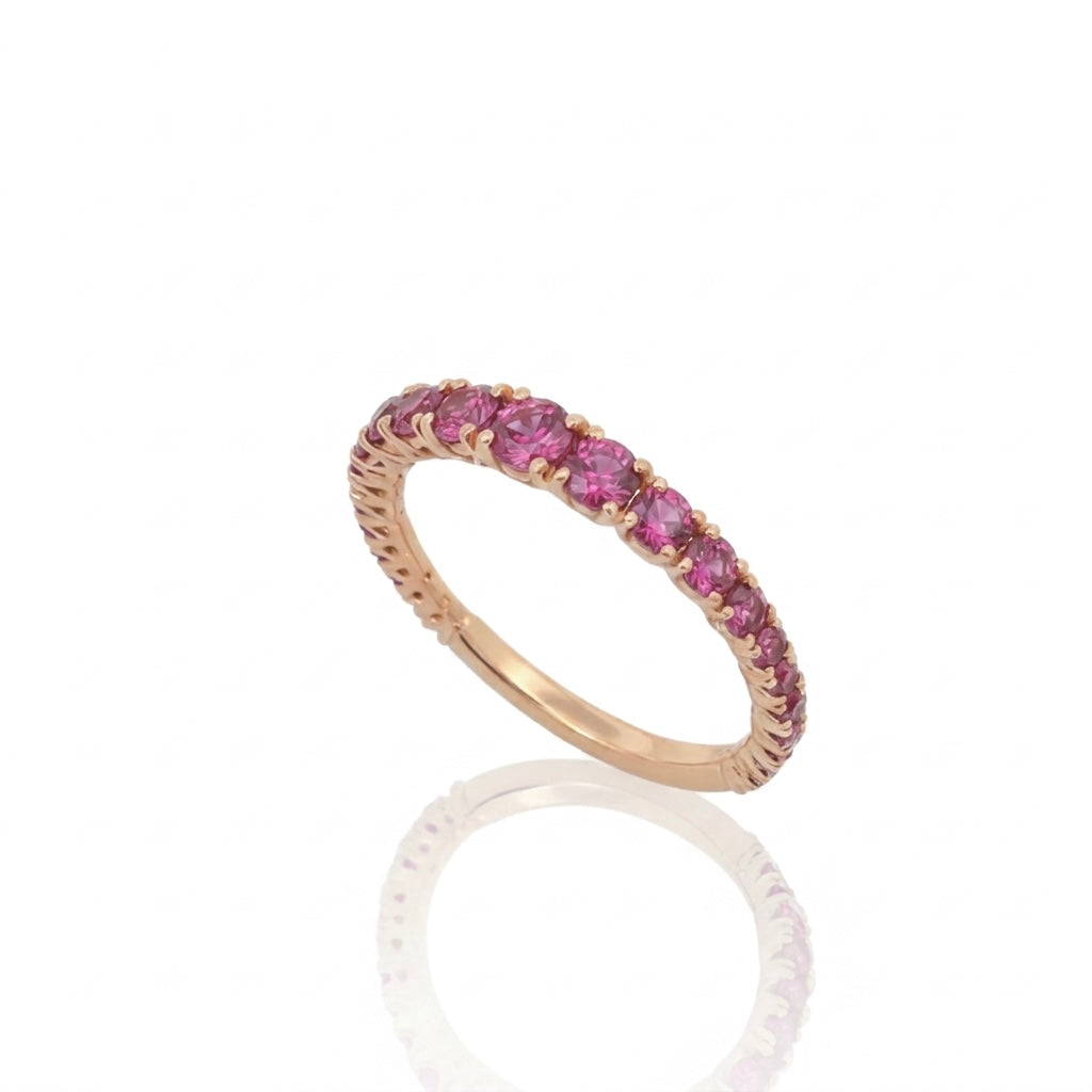 Fedina Scalata zaffiri rosa 0.90kt Oro Rosa