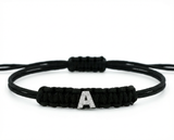 Bracciale Cordino Iniziale Oro bianco e Diamanti