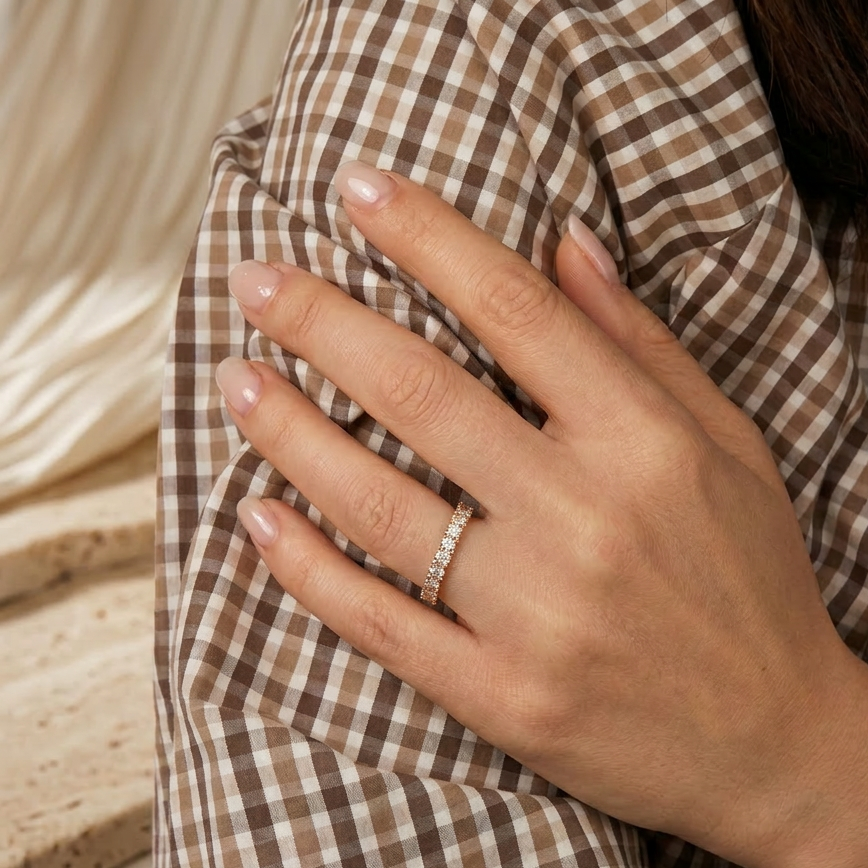 Fedina Half Eternity Diamanti Brown Oro Rosa