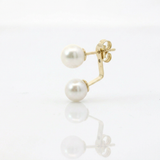 Mono Orecchino Perla Freshwater Sospesa 6,5 mm in Oro Giallo 9kt