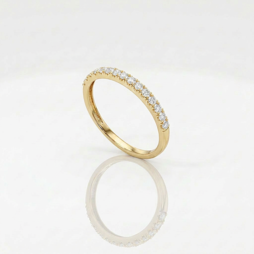 Anello Fedina Light in Oro Giallo e Diamanti 0.27