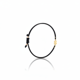 Bracciale Iniziale in oro giallo 18kt su cordino nautico misura PICCOLA