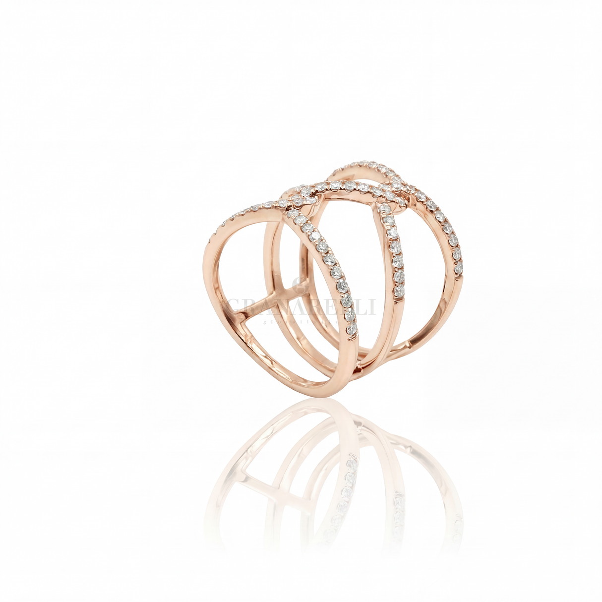 Anello nodo con diamanti Oro Rosa