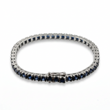 Bracciale Tennis Oro Bianco 18kt - Zaffiri Blu 5.84ct