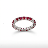 Anello Fedina Oro Bianco 18kt Rubini 2.17kt e Diamanti
