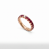 Anello Fedina Girodito Rubini e Diamanti Oro Rosa 18 kt