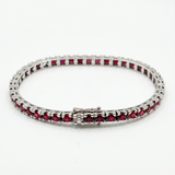 Bracciale Tennis Rubini e Diamanti Oro Bianco 18 kt
