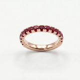 Anello Half Eternity Rubini 0.92ct Oro Rosa 18 kt