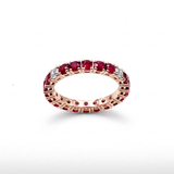Anello Fedina Oro Rosa 18kt Rubini 1.96kt e Diamanti