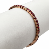 Bracciale Tennis Oro Rosa 18kt - Rubini 5.40ct e Diamanti 0.58ct